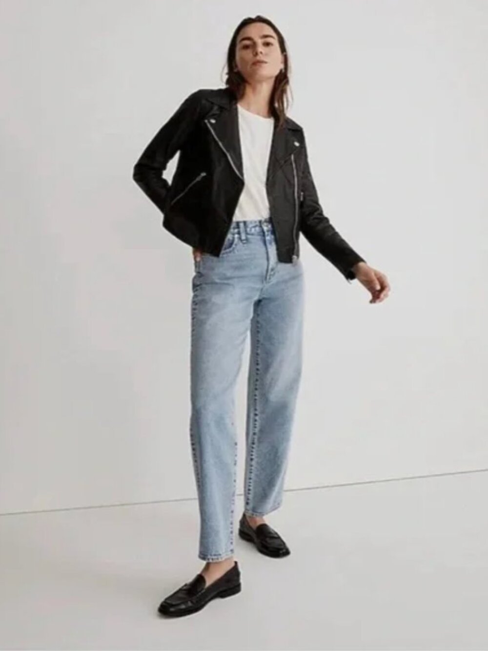 Madewell Moto Leather Jacket - Black - Size S - Picture 2 of 5